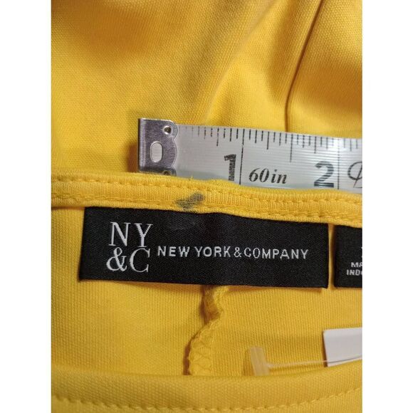 New York and Company Dress Ladies Extra Large Yellow Fit & Flare - Picture 8 of 8